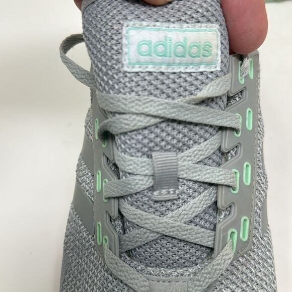 Adidas Cloud-foam sneakers, women’s US 10, gray/peach/seafoam green, preowned - Picture 9 of 11